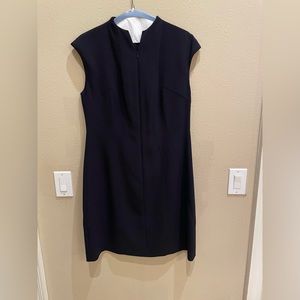 Brooks Brothers Black Sheath dress with zipper front, EUC, size 14